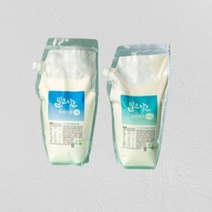 [밀크아트] 수제요거트 플레인 무가당 1000ml 1팩 + 가당 1000ml 1팩