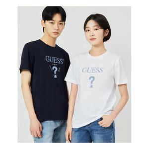 게스 [25신상]유니 레귤러핏 데님라이크 로고 반팔티 NP2KE405 723932