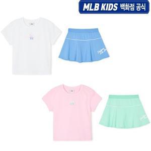 [MLB키즈](강남점)24SS 에슬레저 여아 반팔 티셔츠 스커트 세트  7FS1A0243 (2color)