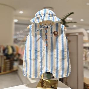 [블루독베이비 10] 25SS여름신상 (BL)STRIPE 민소매 우주복 (4531360108)