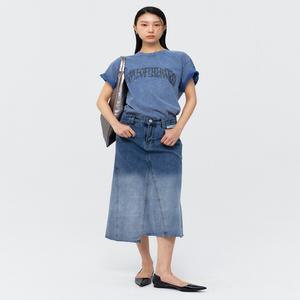 [피플오브더월드] 옴브레 워싱 데님 스커트_BU