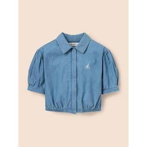 [BEANPOLE KIDS] 연청 데님 집업형 반소매 블라우스  스카이 블루 (BI5365G91Q)