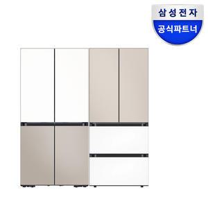 삼성 NEW 비스포크 키친핏 냉장고 김치냉장고 세트 RM70F63R2ZG+RQ42DB94R2AP 베이지+화이트 조합형