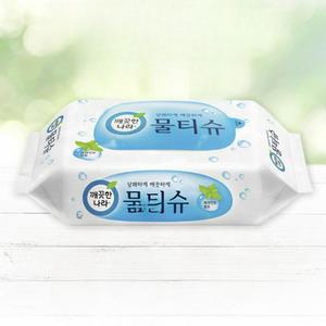 물티슈 휴대용 깨끗한나라 10팩 순한 페퍼민트 식당용 일회용