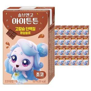 [웅진식품] 캐치 티니핑 어린이우유 솔브앤고 아이튼튼 초코맛 150ml 24개입