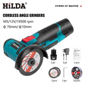 HILDA 리튬 전기 앵글 연마기, 미니 소형 가정용 핸드헬드 절단기, 12V, 3 인치
