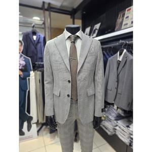 [지이크][S/S]이태리수입 MARZOTTO 그레이 울 체크 정장세트E2121GYL