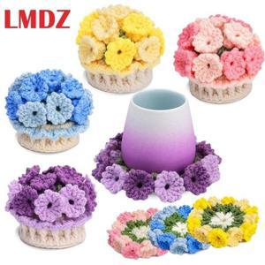 가방뜨개실 털실 코바늘 가방 뜨기 DIY 부자재 초보자를 위한 LMDZ 크로셰 뜨개질 키트 성인 꽃 컵 받침 4