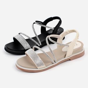 [아리앤] 큐빅 밴딩 여성 스트랩샌들 4cm