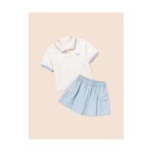 [매장정품] 빈폴 BEANPOLE 키즈 여아 핫썸머 SORONA 아이스 칼라 반팔 상하 세트 베이지 BI5442G06A