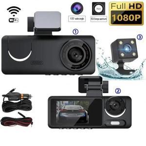 2체널블랙박스 차량용 적외선 블랙박스 대시캠, Dvr HD 1080P 3 채널 루프 녹화, IPS 스크린, G-센서, 2 인