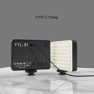미니 필 램프 YYL-91 RGB 풀 컬러 LED 비디오 조명 Vlog 확장 2500K-6000K 1500mAh C타입 충전 마그네틱 개