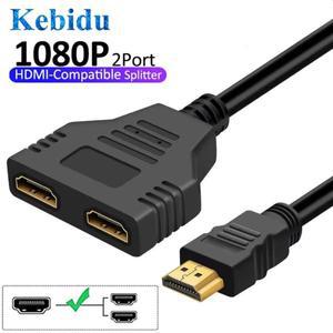 HDMI 호환 HD 변환 라인 1 남성-듀얼 2 웨이 여성 1080P 분배기 케이블 (PC TV Xbox PS3 PS4 프로젝터 모니