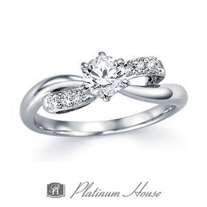 [플래티넘하우스]백금 리본 GIA 다이아몬드 반지 0.3ct