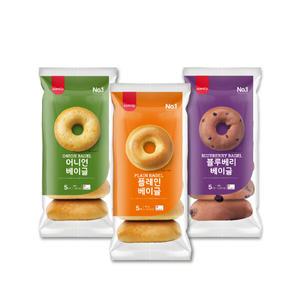 삼립식품 냉동 베이글 5입 3봉 (어니언/플레인/블루베리)