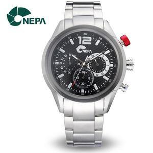 [네파] NEPA 크로노그래프 남성 야광 메탈 손목시계 N5010M-BLACK