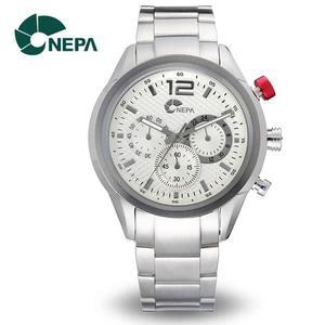 [네파] NEPA 크로노그래프 남성 야광 메탈시계 N5010M-SILVER
