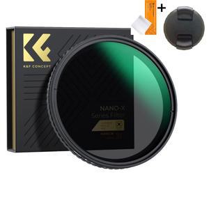 K&F Concept 77mm NANO-X 가변 ND2-32 필터 (캡포함) 8K AGC Glass Fader ND2-ND32 Filter + Cap/Cloth