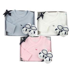 갤러리아 (출산,백일선물)BL/PK/WH)블루독바디수트+BI인형덧신양말세트