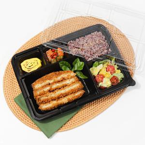 5칸 실속형 PP 돈가스용기 BD-002 1박스 200세트 (뚜껑포함) 일회용 도시락 포장 배달