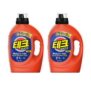 테크 베이킹+구연산 액체세제, 드럼 용기, 3L, 2개