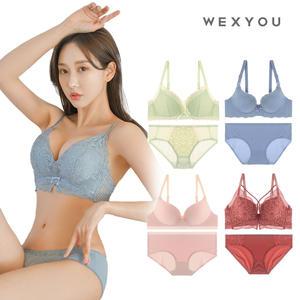 [30%무제한쿠폰]위크유 A-C컵 여성 속옷/브라/팬티/세트/여자/무봉제/브라탑/뽕/노와이어/브라렛