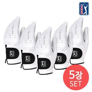 [피지에이투어][5장세트] PGA TOUR 블랙 프로 양피 골프장갑 5장