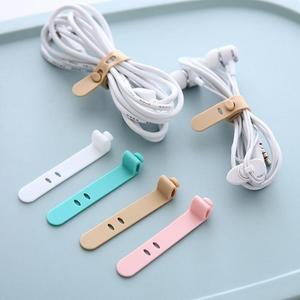 [OFLMLM3T]실리콘 케이블 타이 이어폰 선정리 핑크 4P
