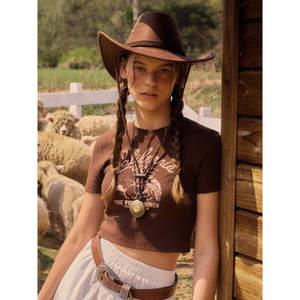 [롯데백화점]후아유 여성 Cowboy Ribbed Crop T-Shirt WHRPE3723F