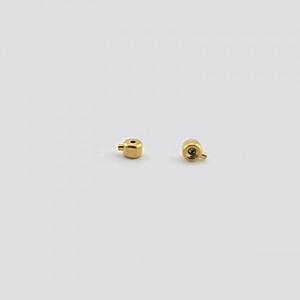 비즈톡 [S1-7-511]써지컬스틸 고정장식 원통 침누름볼 3mm(4x3.4mm) (와이어줄 전용) 진공골드 ,10개