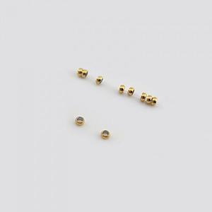 비즈톡 [S1-7-502]써지컬스틸 고정장식 고정볼 2mm (내경0.8mm) 진공골드 ,100개