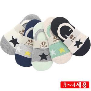 [XBIHM864]덧신 3 4세 랜덤 5켤레 양말 아동 원스타