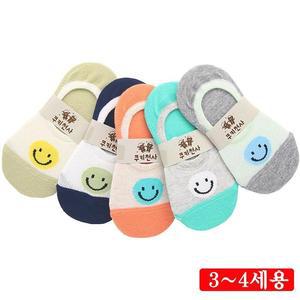 [XBIHM861]랜덤 땡글이 덧신 5켤레 3 4세 아동 양말