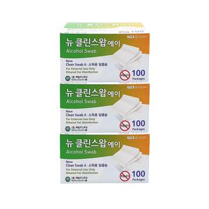 메디탑 뉴클린스왑A 1매포장 100매 3개 / 알콜솜 알콜스왑