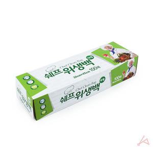 샘스 쉐프 일회용 비닐봉투 위생백 100매 대형 30x45cm 크린팩 위생롤팩 롤팩