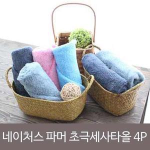 네이처스 파머 130g 초극세사 타올 4P세수 세면수건 미용 사수건 부드러운