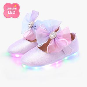 [키펀트] LED 블루밍 샌드 펄 여아 구두