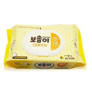 깨끗한나라 보솜이 아기 물티슈 13무 안심 캡형 60매