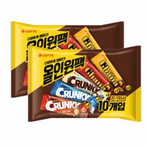 롯데 가나 크런키 초코바 5종 각 4개씩 총 20개입
