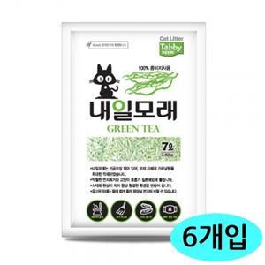 (녹차향) 테비 (1박스) 내일 두부 7L 모래 고양이 (6개입)