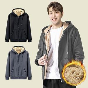따뜻한 온열 보온 남성 후드 양털 겨울 집업 아우터
