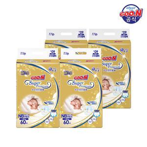 군기저귀 프리미엄 밴드 신생아(SS) 60P x 4팩 (+2박스 구매시 물티슈 10팩 증정)