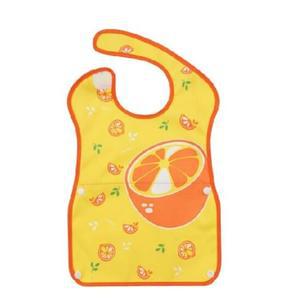 아이 이유식 식사 시간 세탁 쉬운 턱받이 오렌지