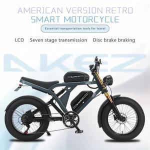 2024 리튬 배터리 후면 허브 모터 AKEZ 전기 자전거 팻 타이어 스포츠 유압 제동 EBIKE 48V 1500W 인치