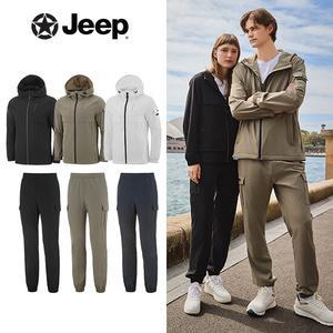 (JEEP)남성 25SS 썸머 우븐셋업 2종(자켓+팬츠)