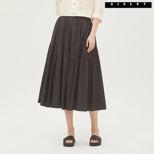 시슬리 샌디 사선 티어드 스커트 SASKC3431_BK638930