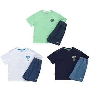 [롯데백화점]뉴발란스 PLAY DENIM_일러스트 반팔 데님 셋업(NK9YF2503U)