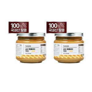 바디랩 국내산 100% 땅콩버터 스무스, 200g, 2개