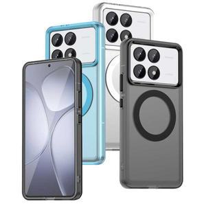 Poco X6 Pro 케이스용 Magsafe 휴대폰 충격 방지 투명 마그네틱 커버