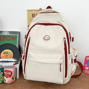 스마일 캐쥬얼 캐주얼 학생 직장인 학생가방 대 가벼운 경량 가방 레드 백팩 데일리 여행용